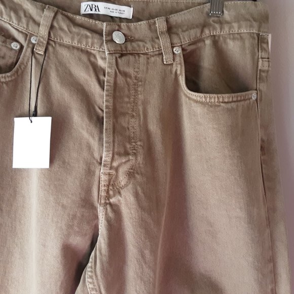 NWOT. Zara Men's Essential Tan Khaki Jeans | 32-34 - Picture 4 of 11